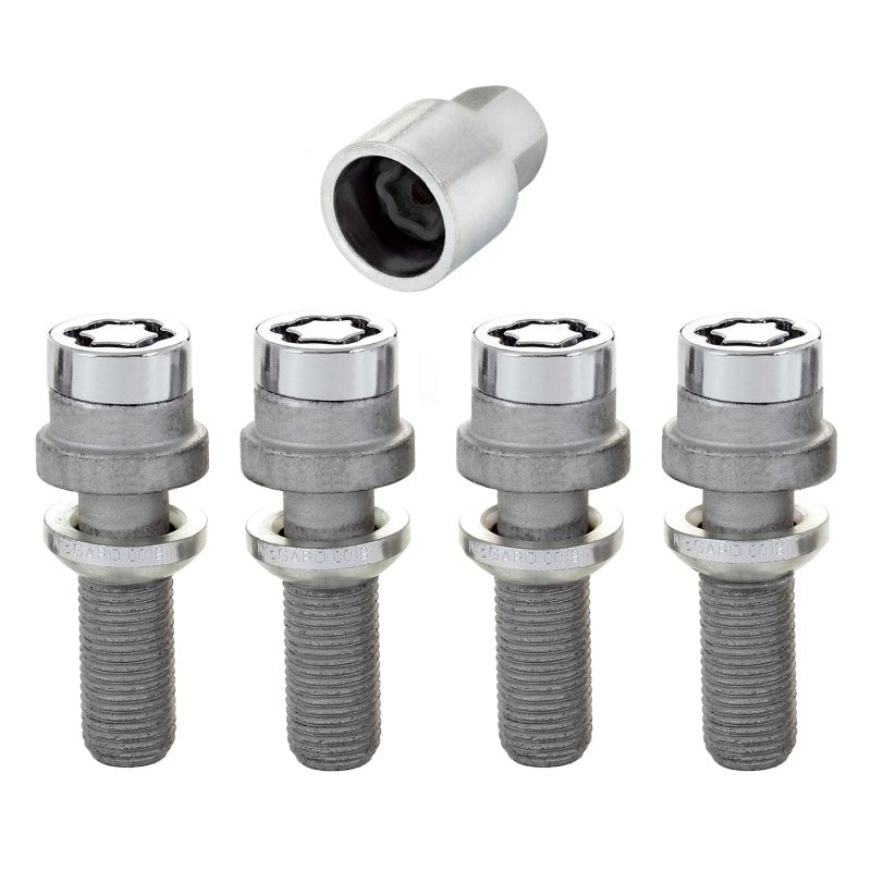 McGard - McGard Wheel Lock Bolt Set - 4pk. (Radius Seat) M14X1.5 / 19mm Hex / 35.4mm Shank Length - Chrome - Demon Performance
