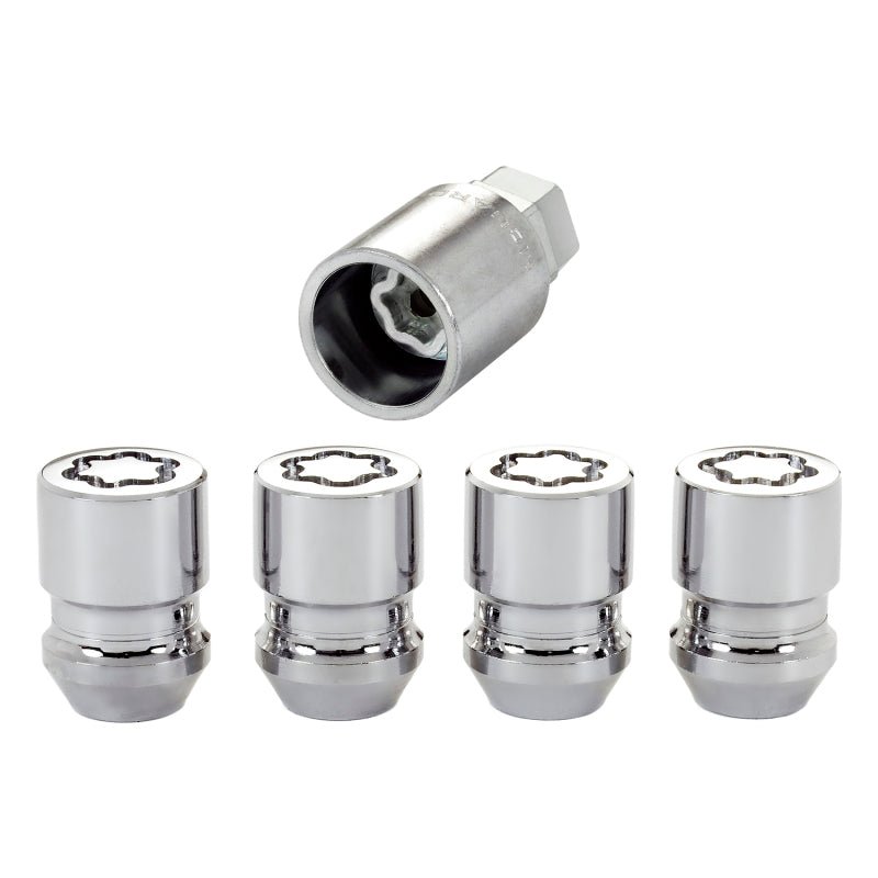 McGard - McGard Wheel Lock Nut Set - 4pk. (Cone Seat) M12X1.25 / 19mm & 21mm Dual Hex / 1.28in. L - Chrome - Demon Performance