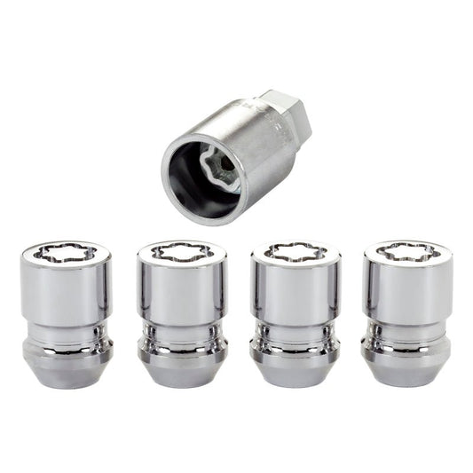 McGard - McGard Wheel Lock Nut Set - 4pk. (Cone Seat) M12X1.25 / 19mm & 21mm Dual Hex / 1.28in. L - Chrome - Demon Performance