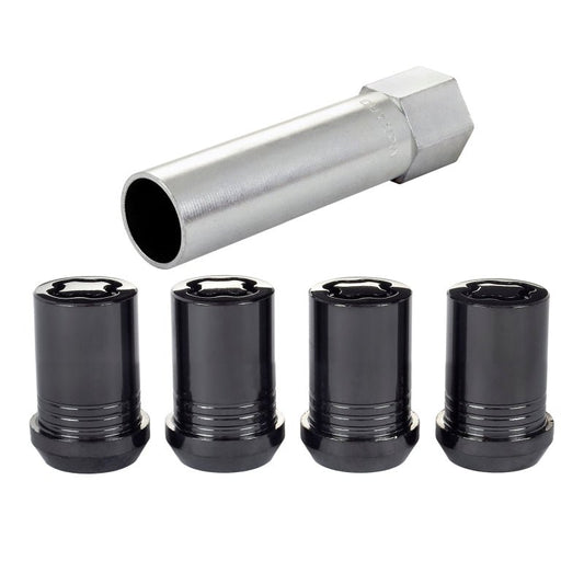 McGard - McGard Wheel Lock Nut Set - 4pk. (Tuner / Cone Seat) M12X1.25 / 13/16 Hex / 1.24in. Length - Black - Demon Performance
