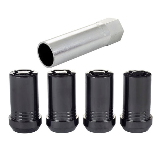 McGard - McGard Wheel Lock Nut Set - 4pk. (Tuner / Cone Seat) M14X1.5 / 22mm Hex / 1.648in. Length - Black - Demon Performance