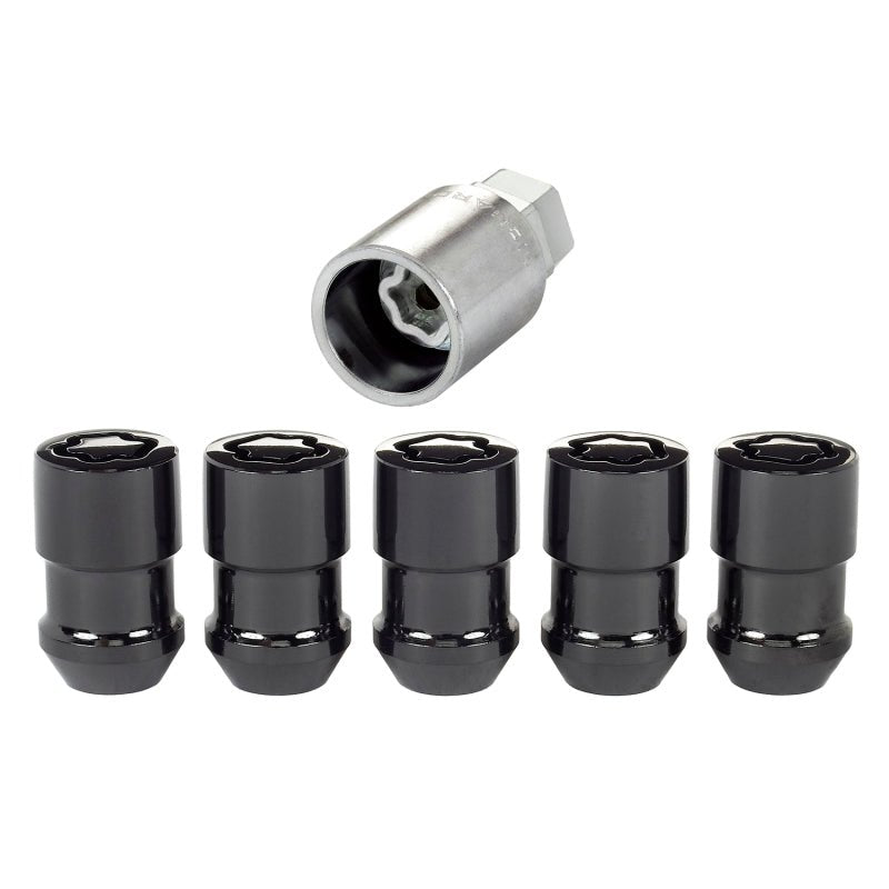 McGard - McGard Wheel Lock Nut Set - 5pk. (Cone Seat) 1/2 - 20 / 3/4 &13/16 Dual Hex / 1.46in. Length - Black - Demon Performance