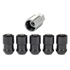 McGard - McGard Wheel Lock Nut Set - 5pk. (Cone Seat) 1/2 - 20 / 3/4 &13/16 Dual Hex / 1.46in. Length - Black - Demon Performance