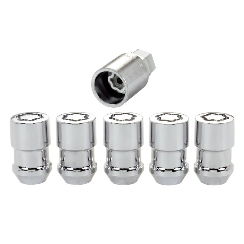 McGard - McGard Wheel Lock Nut Set - 5pk. (Cone Seat) 1/2 - 20 / 3/4 &13/16 Dual Hex / 1.46in. Length - Chrome - Demon Performance