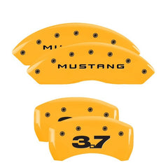 MGP - MGP 4 Caliper Covers Engraved Front 2015/Mustang Engraved Rear 2015/50 Red finish silver ch - Demon Performance