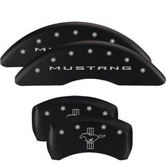 MGP - MGP 4 Caliper Covers Engraved Front 2015/Mustang Engraved Rear 2015/Bar & Pony Black finish slvr ch - Demon Performance