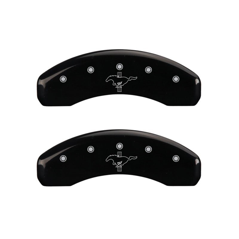 MGP - MGP 4 Caliper Covers Engraved Front 2015/Mustang Engraved Rear 2015/Bar & Pony Black finish slvr ch - Demon Performance