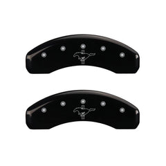 MGP - MGP 4 Caliper Covers Engraved Front 2015/Mustang Engraved Rear 2015/Bar & Pony Black finish slvr ch - Demon Performance
