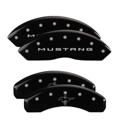 MGP - MGP 4 Caliper Covers Engraved Front 2015/Mustang Engraved Rear 2015/Bar & Pony Black finish slvr ch - Demon Performance