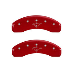 MGP - MGP 4 Caliper Covers Engraved Front 2015/Mustang Engraved Rear 2015/Bar & Pony Red/Silve 19in. Min - Demon Performance