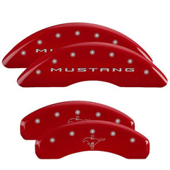 MGP - MGP 4 Caliper Covers Engraved Front 2015/Mustang Engraved Rear 2015/Bar & Pony Red/Silve 19in. Min - Demon Performance