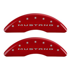 MGP - MGP 4 Caliper Covers Engraved Front 2015/Mustang Engraved Rear 2015/Bar & Pony Red/Silve 19in. Min - Demon Performance