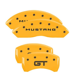 MGP - MGP 4 Caliper Covers Engraved Front 2015/Mustang Engraved Rear 2015/GT Red finish silver ch - Demon Performance