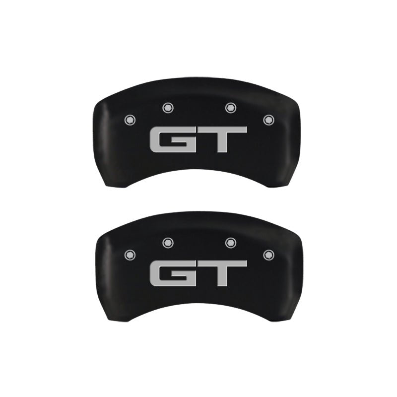 MGP - MGP 4 Caliper Covers Engraved Front 2015/Mustang Engraved Rear 2015/GT Red finish silver ch - Demon Performance