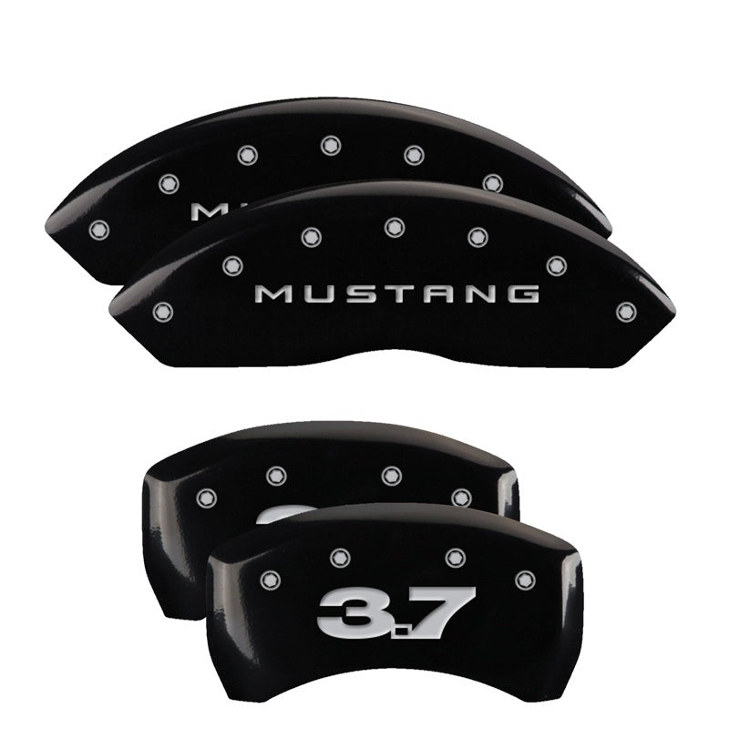 MGP - MGP 4 Caliper Covers Engraved Front 2015/Mustang Engraved Rear 2015/GT Yellow finish black ch - Demon Performance