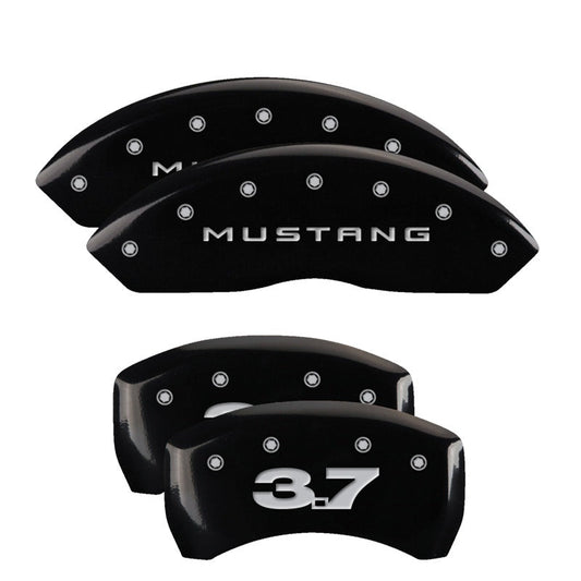 MGP - MGP 4 Caliper Covers Engraved Front 2015/Mustang Engraved Rear 2015/GT Yellow finish black ch - Demon Performance