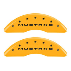 MGP - MGP 4 Caliper Covers Engraved Front 2015/Mustang Engraved Rear 2015/GT Yellow finish black ch - Demon Performance