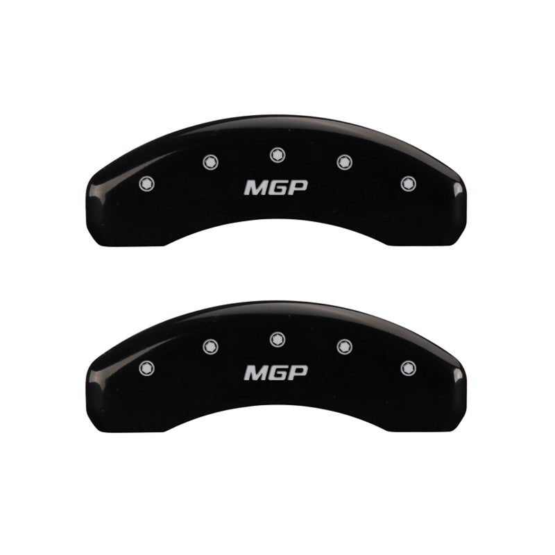 MGP - MGP 4 Caliper Covers Engraved Front & Rear MGP Black finish silver ch - Demon Performance