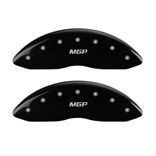 MGP - MGP 4 Caliper Covers Engraved Front & Rear MGP Black finish silver ch - Demon Performance