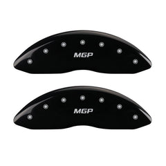 MGP - MGP 4 Caliper Covers Engraved Front & Rear MGP Black finish silver ch - Demon Performance