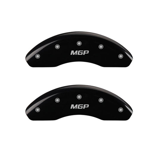 MGP - MGP 4 Caliper Covers Engraved Front & Rear MGP Black finish silver ch - Demon Performance
