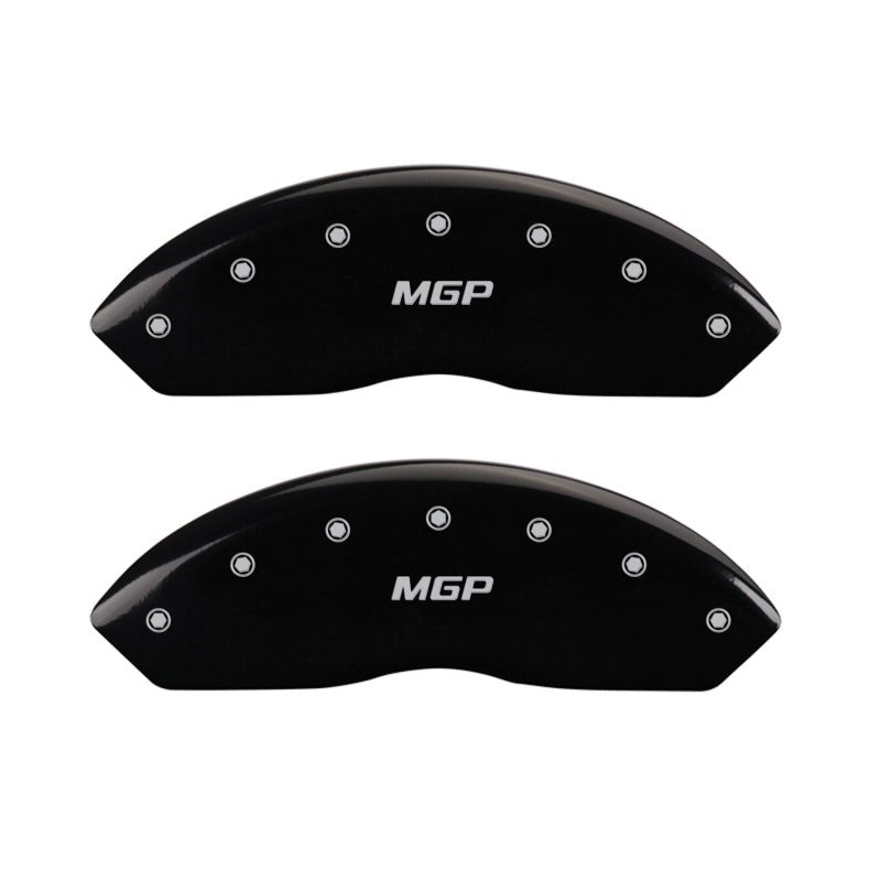 MGP - MGP 4 Caliper Covers Engraved Front & Rear MGP Black finish silver ch - Demon Performance