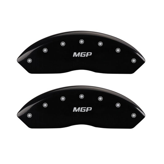 MGP - MGP 4 Caliper Covers Engraved Front & Rear MGP Black finish silver ch - Demon Performance