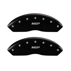 MGP - MGP 4 Caliper Covers Engraved Front & Rear MGP Black finish silver ch - Demon Performance