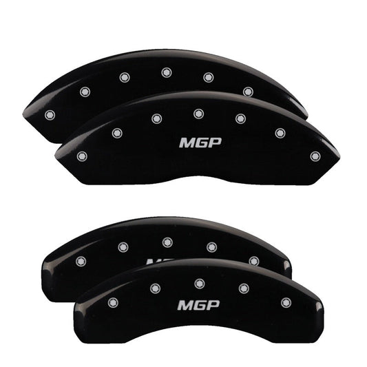 MGP - MGP 4 Caliper Covers Engraved Front & Rear MGP Black finish silver ch - Demon Performance