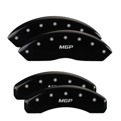 MGP - MGP 4 Caliper Covers Engraved Front & Rear MGP Black finish silver ch - Demon Performance