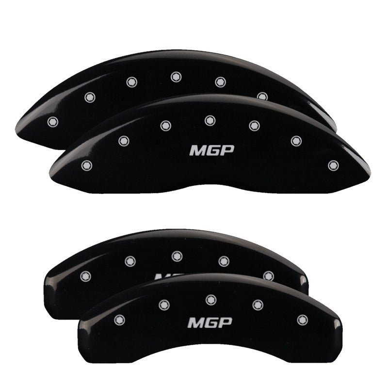 MGP - MGP 4 Caliper Covers Engraved Front & Rear MGP Black finish silver ch - Demon Performance