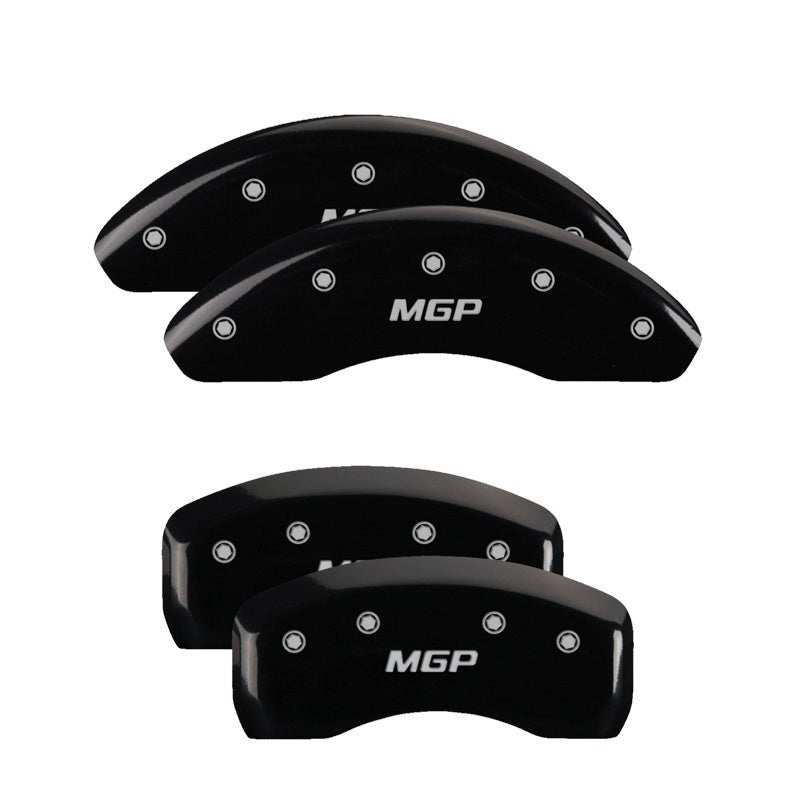 MGP - MGP 4 Caliper Covers Engraved Front & Rear MGP Black finish silver ch - Demon Performance