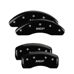 MGP - MGP 4 Caliper Covers Engraved Front & Rear MGP Black finish silver ch - Demon Performance