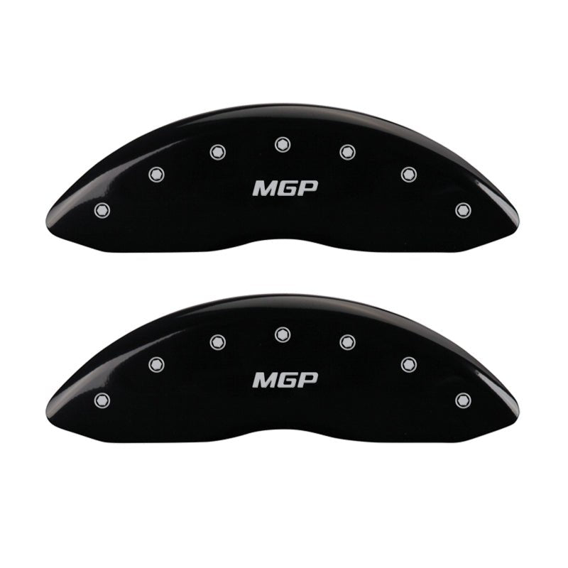 MGP - MGP 4 Caliper Covers Engraved Front & Rear MGP Black finish silver ch - Demon Performance