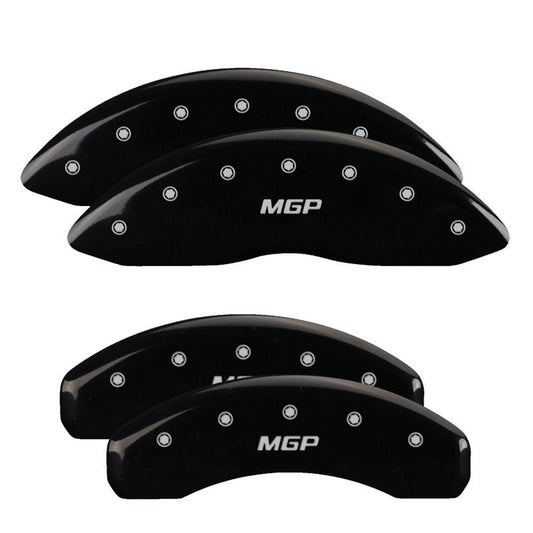 MGP - MGP 4 Caliper Covers Engraved Front & Rear MGP Black Finish Silver Char 2017 Nissan Titan - Demon Performance