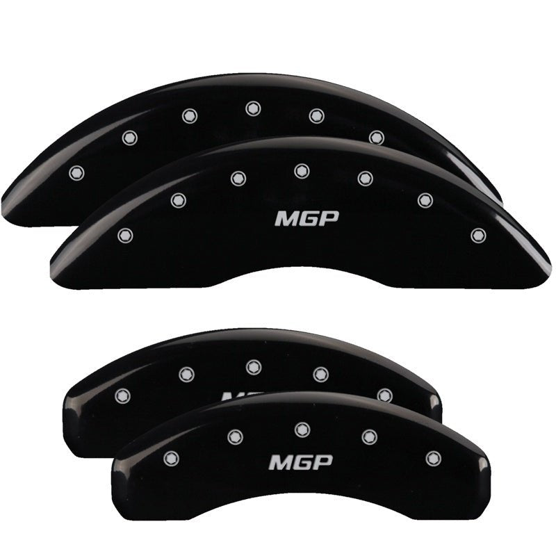 MGP - MGP 4 Caliper Covers Engraved Front & Rear MGP Black Finish Silver Char 2018 Nissan Titan XD - Demon Performance