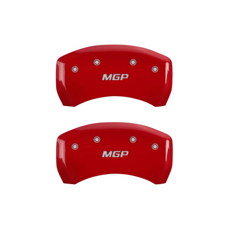 MGP - MGP 4 Caliper Covers Engraved Front & Rear MGP Red finish silver ch - Demon Performance