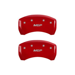 MGP - MGP 4 Caliper Covers Engraved Front & Rear MGP Red finish silver ch - Demon Performance