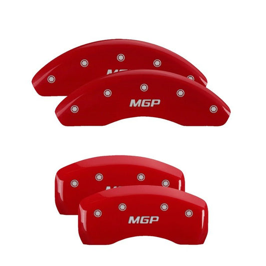 MGP - MGP 4 Caliper Covers Engraved Front & Rear MGP Red finish silver ch - Demon Performance