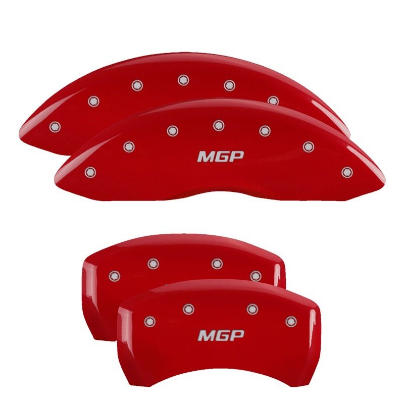MGP - MGP 4 Caliper Covers Engraved Front & Rear MGP Red finish silver ch - Demon Performance
