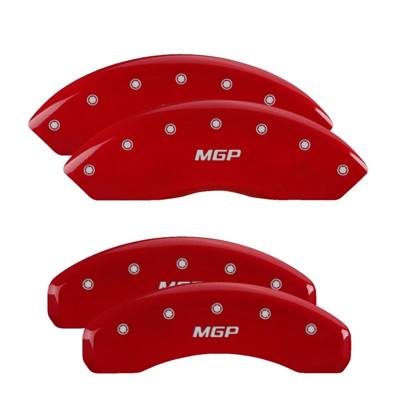 MGP - MGP 4 Caliper Covers Engraved Front & Rear MGP Red finish silver ch - Demon Performance
