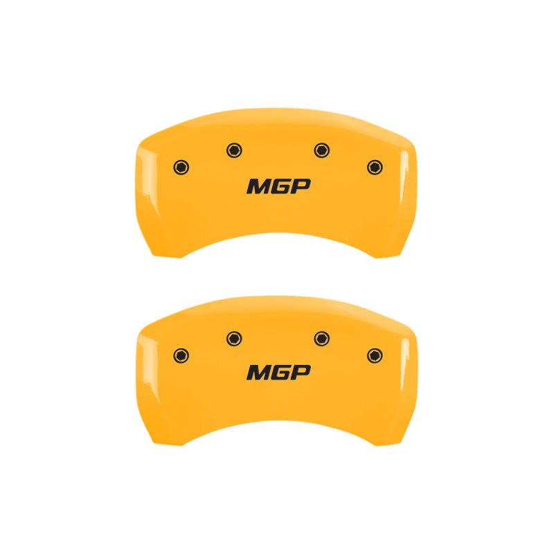 MGP - MGP 4 Caliper Covers Engraved Front & Rear MGP Yellow finish black ch - Demon Performance