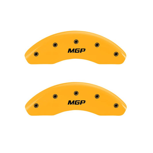MGP - MGP 4 Caliper Covers Engraved Front & Rear MGP Yellow finish black ch - Demon Performance