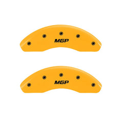 MGP - MGP 4 Caliper Covers Engraved Front & Rear MGP Yellow finish black ch - Demon Performance