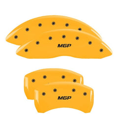 MGP - MGP 4 Caliper Covers Engraved Front & Rear MGP Yellow finish black ch - Demon Performance