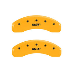 MGP - MGP 4 Caliper Covers Engraved Front & Rear MGP Yellow finish black ch - Demon Performance