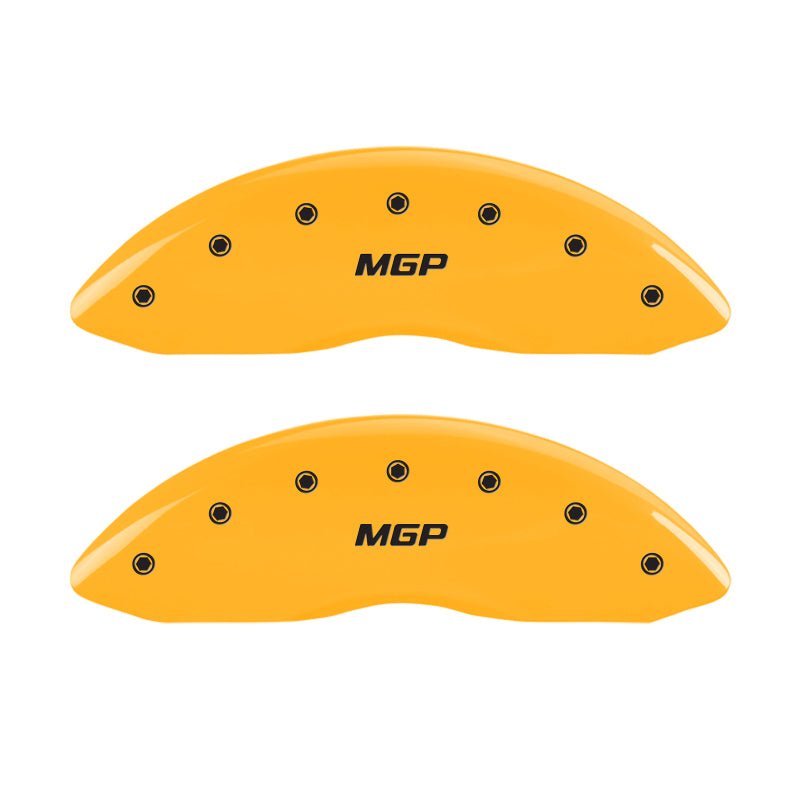 MGP - MGP 4 Caliper Covers Engraved Front & Rear MGP Yellow Finish Black Char 2005 Nissan 350Z - Demon Performance