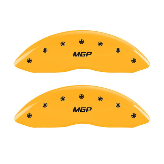 MGP - MGP 4 Caliper Covers Engraved Front & Rear MGP Yellow Finish Black Char 2005 Nissan 350Z - Demon Performance