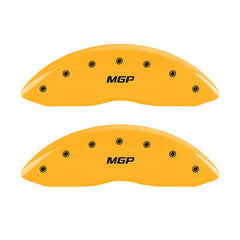 MGP - MGP 4 Caliper Covers Engraved Front & Rear MGP Yellow Finish Black Char 2005 Nissan 350Z - Demon Performance