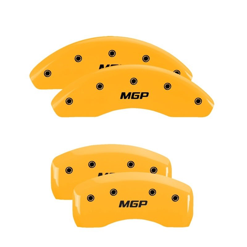 MGP - MGP 4 Caliper Covers Engraved Front & Rear MGP Yellow Finish Black Char 2005 Nissan 350Z - Demon Performance